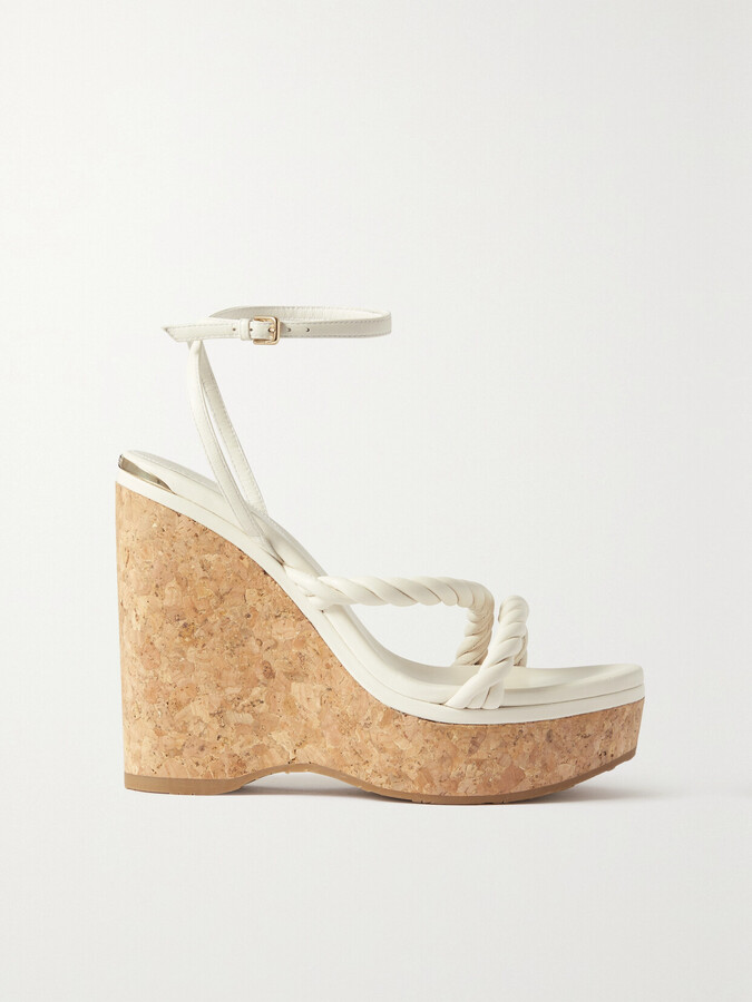 cork wedges white