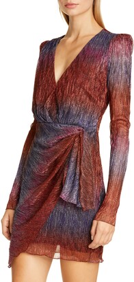 PatBO Faux Wrap Long Sleeve Cocktail Dress