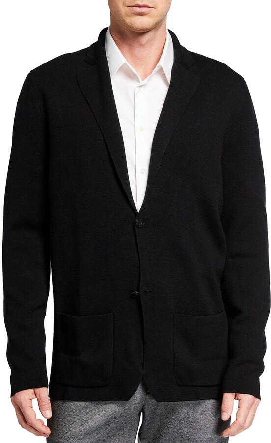 mens knit sweater blazer