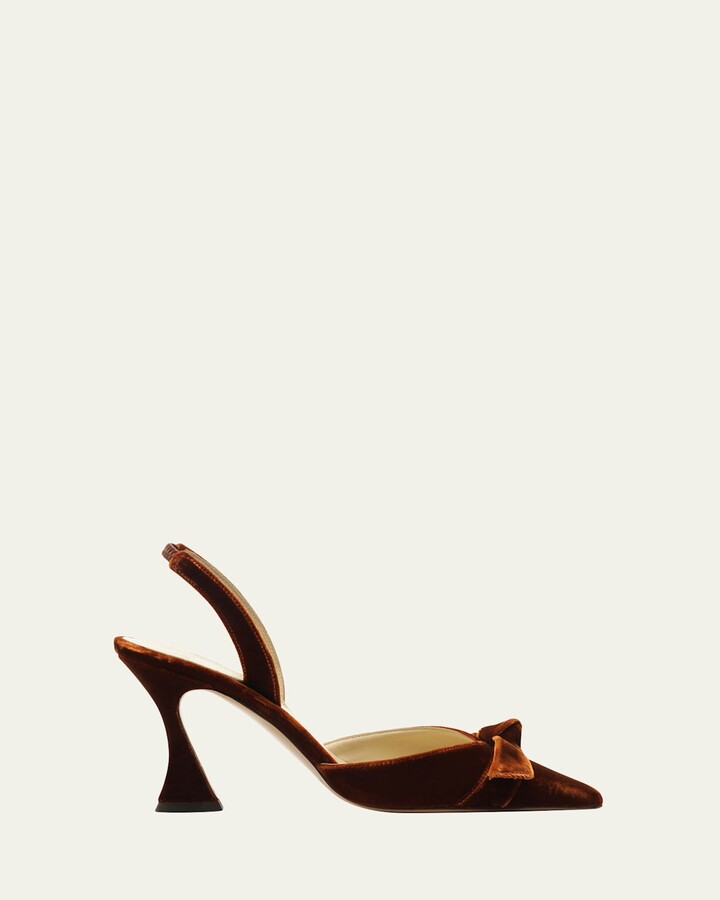 Alexandre Birman 60mm Clarita Bell Velvet Slingback Pumps
