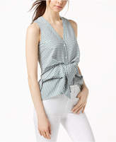 Thumbnail for your product : Bar III Striped Sleeveless Asymmetrical-Hem Top, Created for Macy's