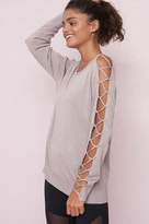 Thumbnail for your product : Garage Lace-Up Sleeve Tunic Sweater