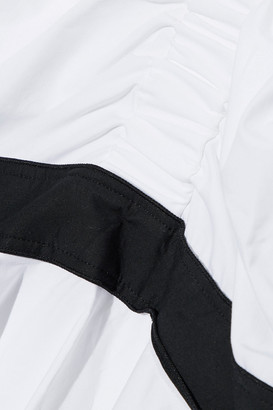 Derek Lam 10 Crosby Cold-shoulder Ruffled Cotton-poplin Dress