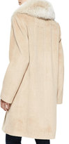 Thumbnail for your product : Sofia Cashmere Alpaca Button-Front Coat W/ Fur Collar