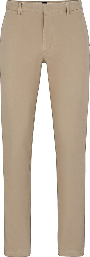 HUGO BOSS Men's Slim-Fit Chinos in Stretch-Cotton Gabardine - Black - Size 28