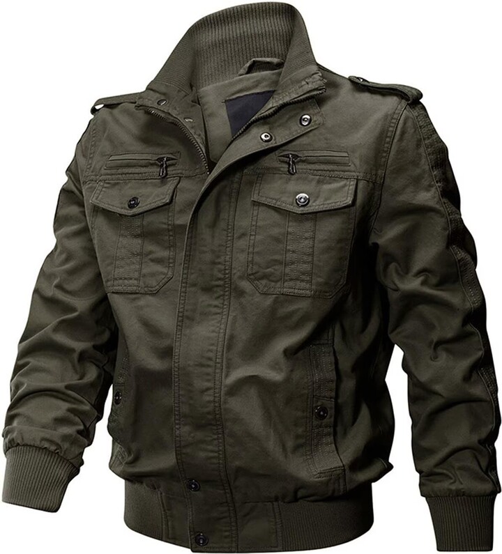 Mens Green Cargo Jacket ShopStyle UK