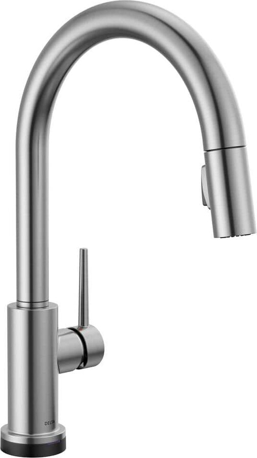 Delta Trinsic VoiceIQ Touch2O with Touchless Technology Single Handle Pull Down Sprayer Kitchen Faucet in Arctic Stainless