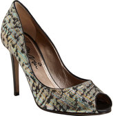 Thumbnail for your product : Lanvin Brocade Peep-Toe Pumps