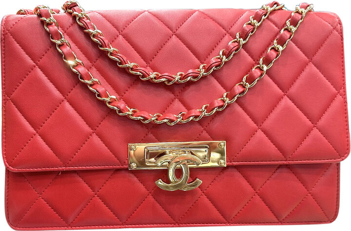 Chanel Red Leather Handbags | ShopStyle
