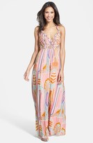Thumbnail for your product : Jessica Simpson Beaded Print Maxi Dress (Nordstrom Exclusive)