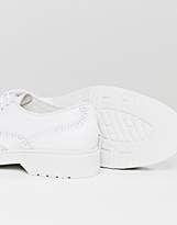 Thumbnail for your product : ASOS Brogue Shoes In White Leather With Ribbed Sole