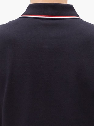 Moncler Logo-applique Cotton-pique Polo Shirt - Navy