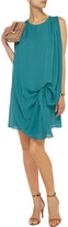 Thumbnail for your product : Halston Draped silk-georgette dress