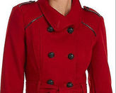 Thumbnail for your product : GUESS Womens curved hem Wool Double Breasted Trench Coat Red  пальто шерсть