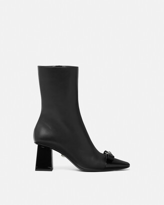 m&s black patent boots