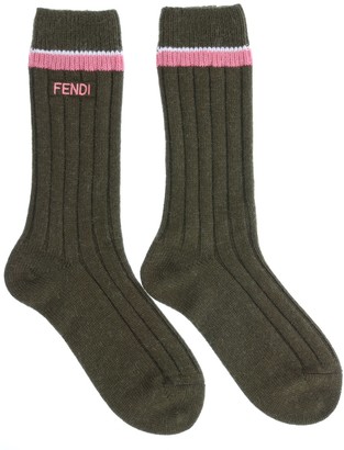 Fendi Logo Ribbed Socks