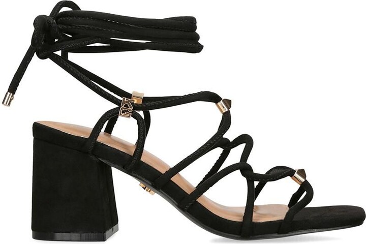 Black Studded Block Heeled Sandals ShopStyle UK