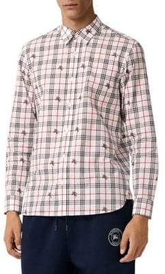 Burberry Edward Check Woven Button-Down Shirt