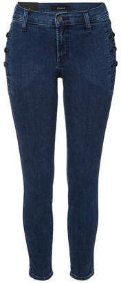 J Brand Mid Rise Skinny Jeans with Buttoned Pockets