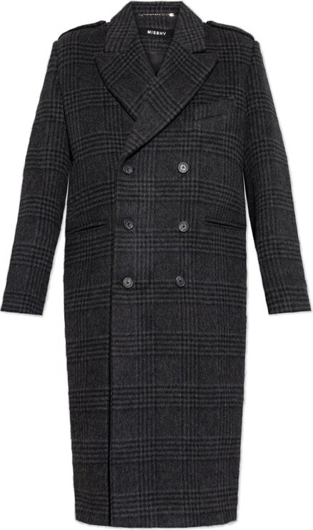 Misbhv Double-Breasted Checked Coat