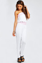 Thumbnail for your product : boohoo Melody Bandeau Contrast Stitch Jumpsuit