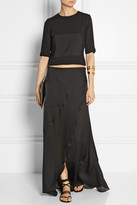 Thumbnail for your product : Narciso Rodriguez Wrap-effect matte silk-satin maxi skirt
