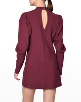 Thumbnail for your product : Nicole Miller Puff-Sleeve Stretchy Tech Mini Dress