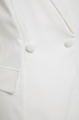 Badgley Mischka Wrap-effect Button-detailed Cady Tuxedo Dress