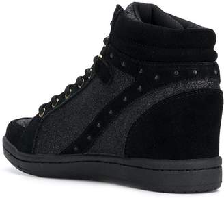 Versace Jeans glitter quilted hi-top sneakers