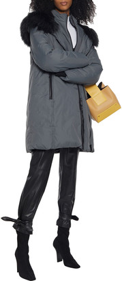 DKNY Faux Fur-trimmed Shell Hooded Down Coat