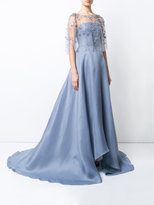 Thumbnail for your product : Marchesa flower embellished flared gown