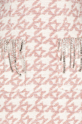 Area Crystal Fringe Structured Mini Dress in Light Pink | FWRD