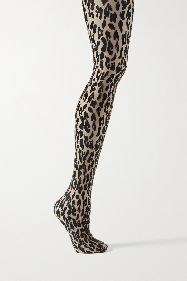 leopard-print tights