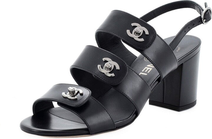 CHANEL Pre-Owned 1990s CC Turnlock Sandals - Farfetch