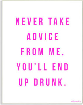 Ebern Designs Never Take Advice From Me Pink Canvas Wall Art by House of Lulu