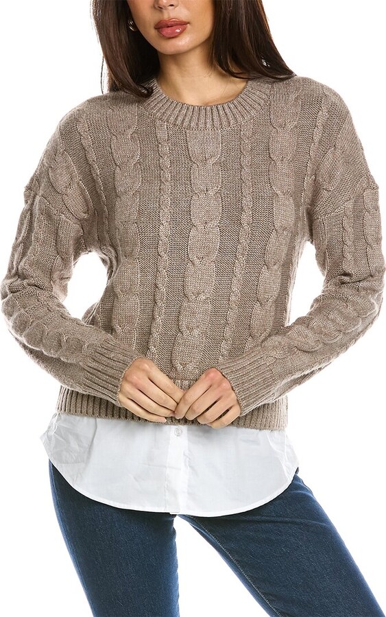 Design History Mixed Media Sweater ShopStyle