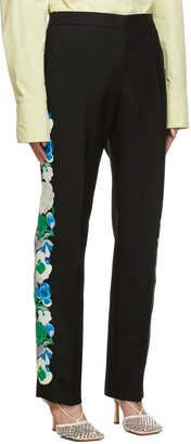 Jil Sander Black Embroidered Cropped Trousers