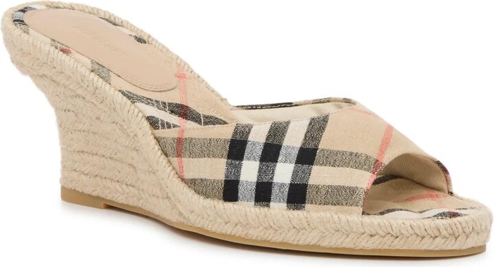 Burberry Mews Espadrille Wedge Sandal