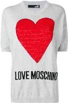 Thumbnail for your product : Love Moschino heart-embellished knit top