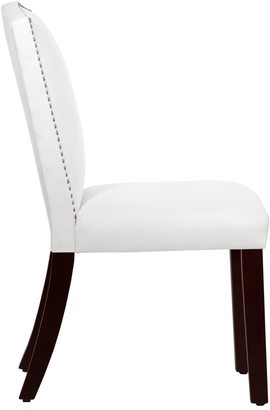 Skyline Furniture Made to Order Nail Button Arched Dining Chair in Velvet White