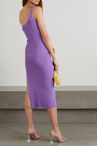 Thumbnail for your product : David Koma One-shoulder Asymmetric Ribbed Stretch-knit Dress - Purple