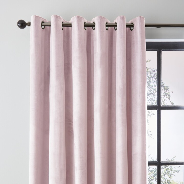 Dunelm Recycled Velour Blush Eyelet Curtains Blush ShopStyle