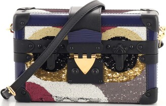 Louis Vuitton Multicolor Sequins and Leather Petite Malle Bag