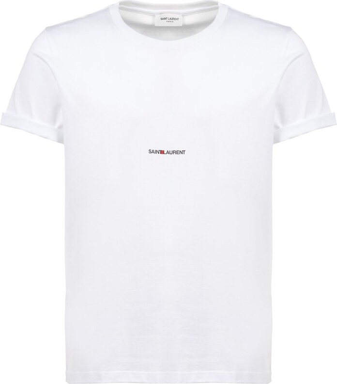 Saint Laurent Logo Printed Crewneck T-Shirt