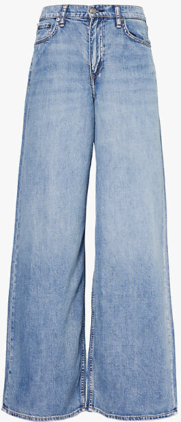 Rag & Bone Womens Beverly Featherweight Sofie Wide-Leg High-Rise Denim-Blend Jeans 30