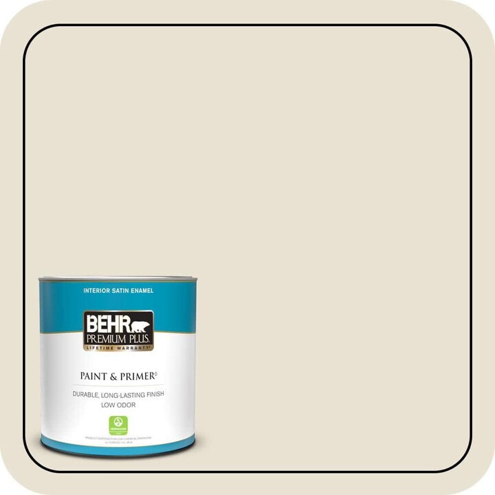 BEHR PREMIUM PLUS 1 qt. #ECC-47-2 Elk Horn Satin Enamel Low Odor Interior Paint & Primer