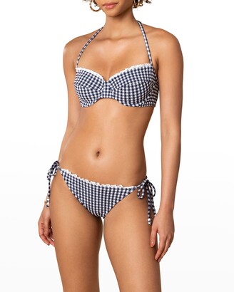 Shoshanna Halter Bikini Top with Lace Trim