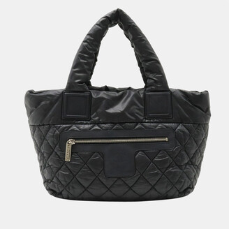 coco chanel black leather handbag used
