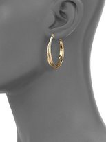 Thumbnail for your product : ABS by Allen Schwartz Textured Triple-Row Hoop Earrings/1.5"