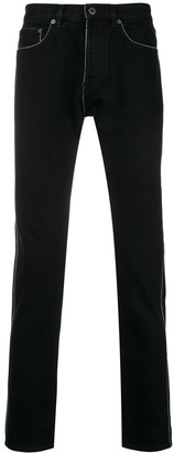black contrast stitch jeans mens